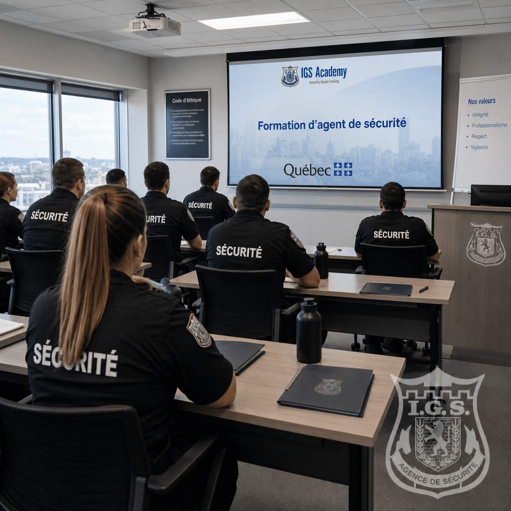 Salle de formation d'agents de sécurité à IGS Academy Montréal