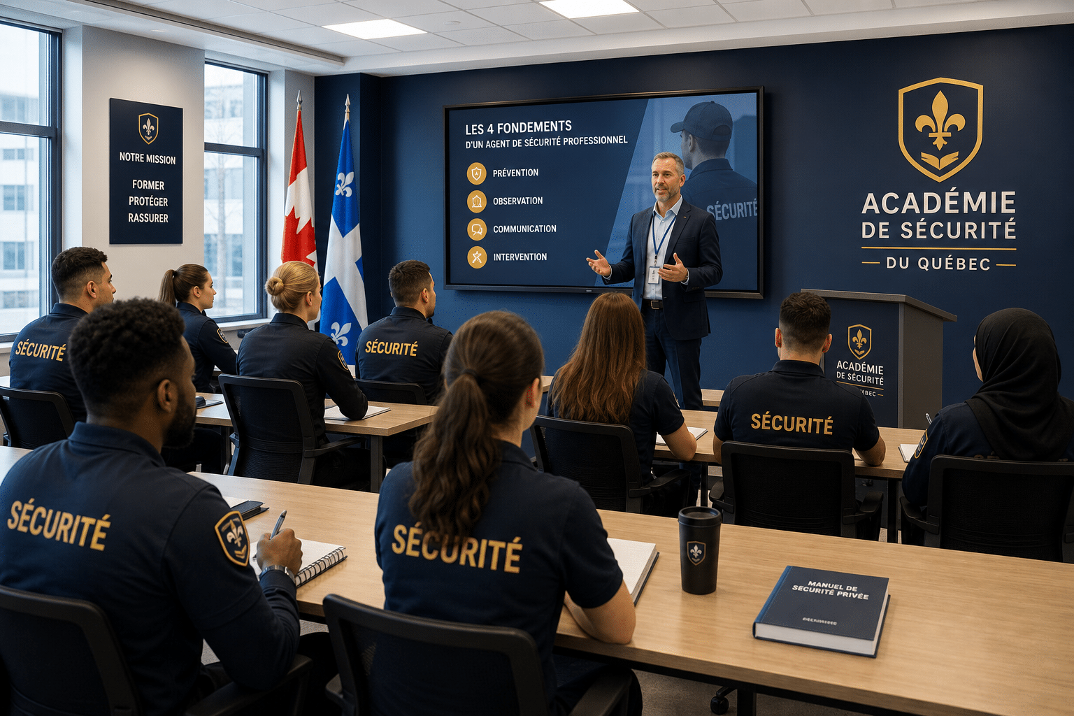 Formation agent de sécurité en classe à Vimont - Cours BSP Académie IGS